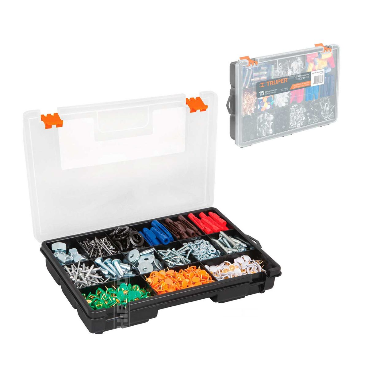 TRUPER - ORGANIZADOR 11'' CAJA HERRAMIENTA TRUPER 15 COMPARTIMENTOS