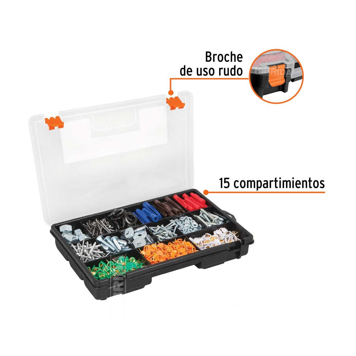 TRUPER - ORGANIZADOR 11'' CAJA HERRAMIENTA TRUPER 15 COMPARTIMENTOS