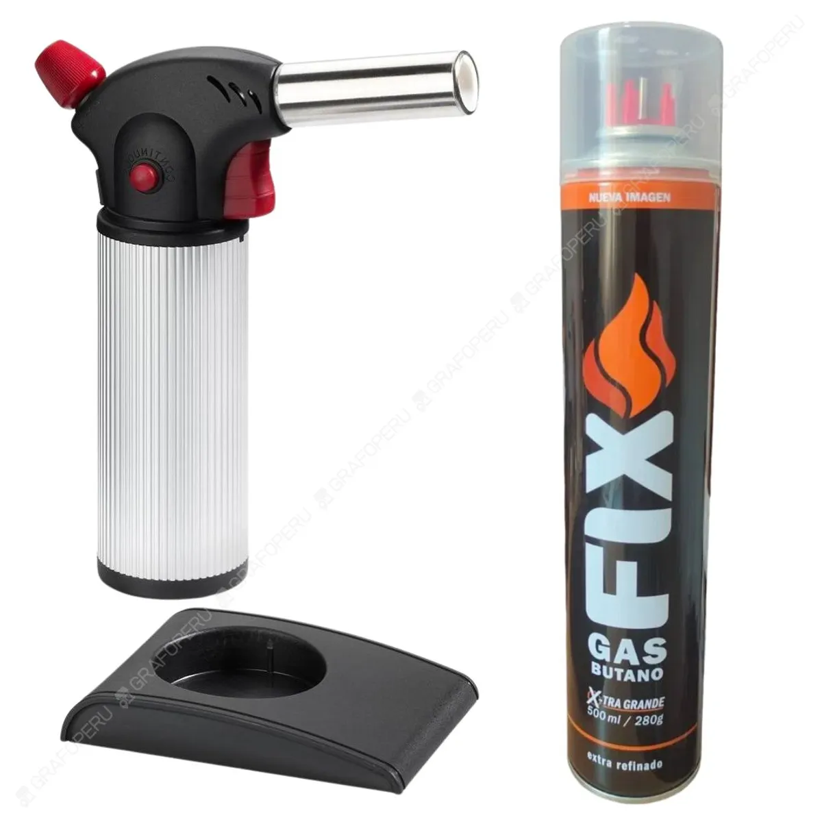 MICROTORCH - Soplete Cocina Flameador Reposteria + 01 Gas Butano Fix