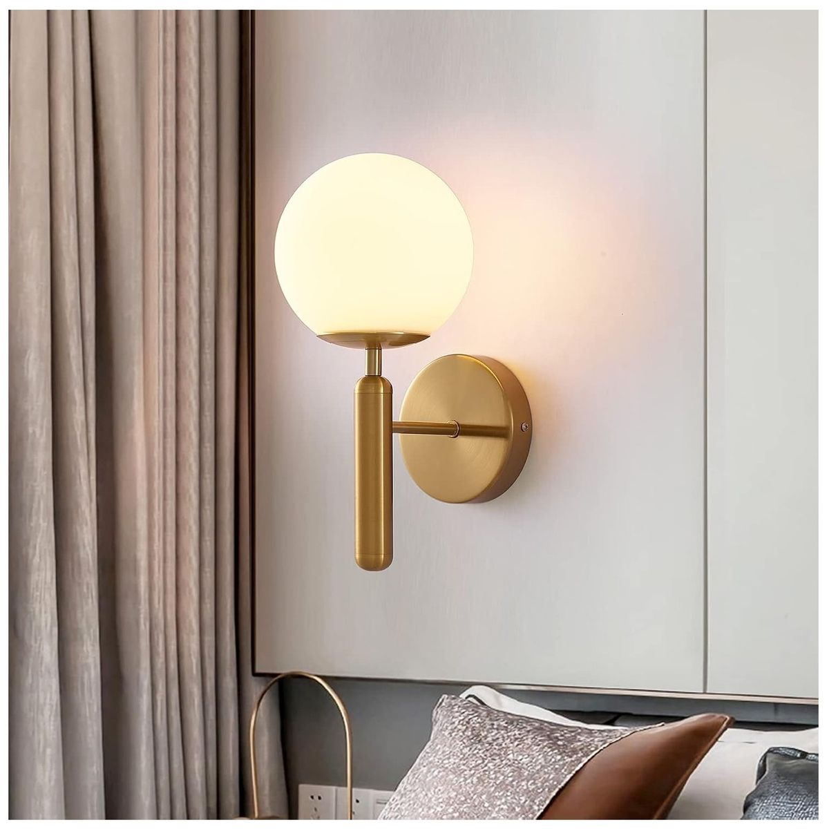 GENERICO - Lámpara de pared diseño farol dorado