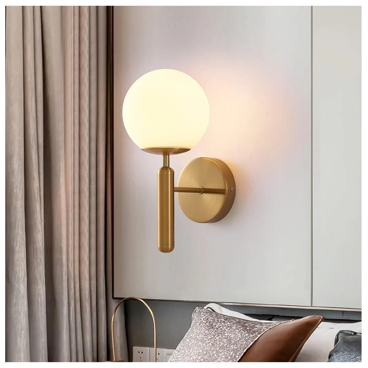 GENERICO - Lámpara de pared diseño farol dorado