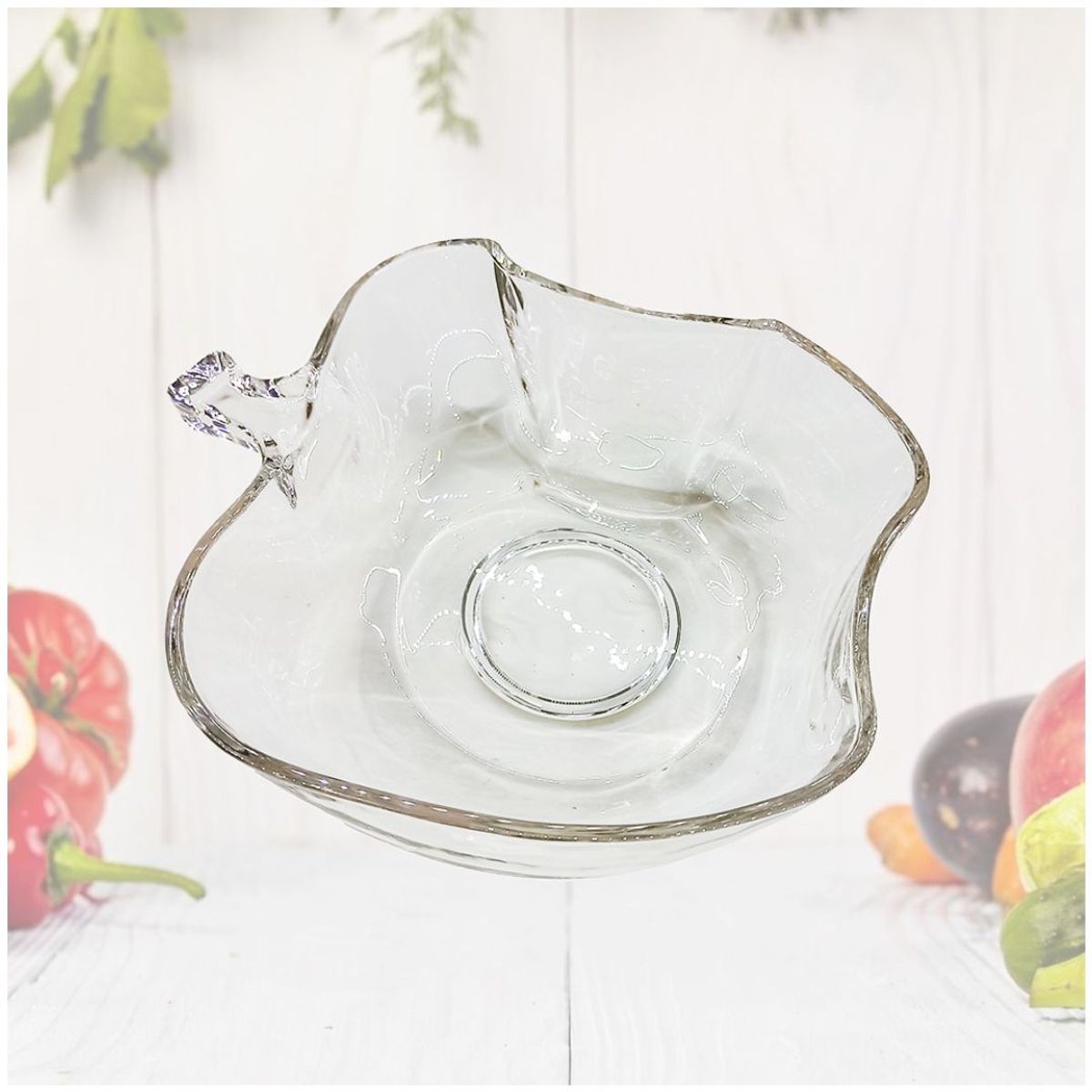 INSPIRA MARKET - Frutero de cristal con manzana mordida