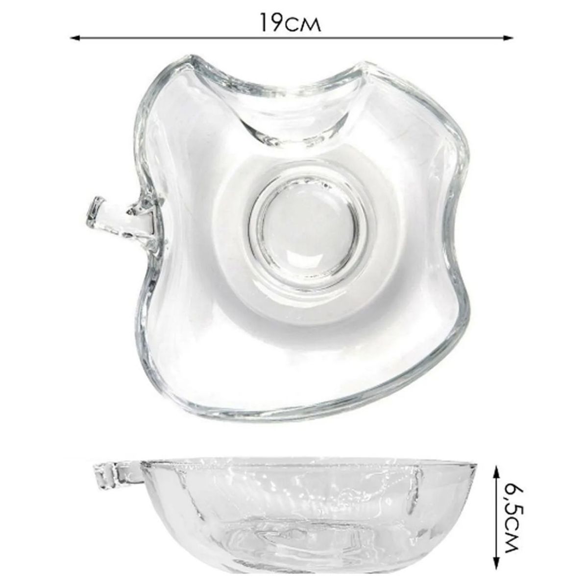 INSPIRA MARKET - Frutero de cristal con manzana mordida