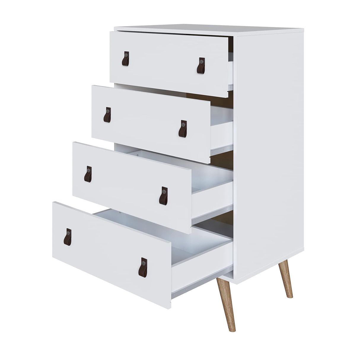 GENERICO - Cómoda Vintage Busan De 4 Cajones Blanco - Gaudi