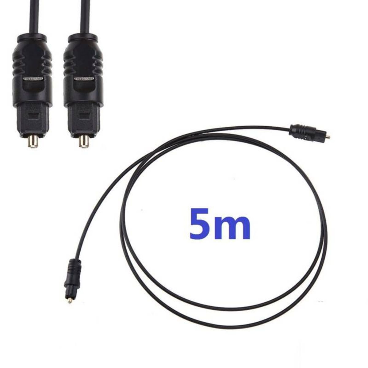 OEM - Cable Audio Digital Fibra Optica 5m metros Macho para DVD PS4 Xbox 360