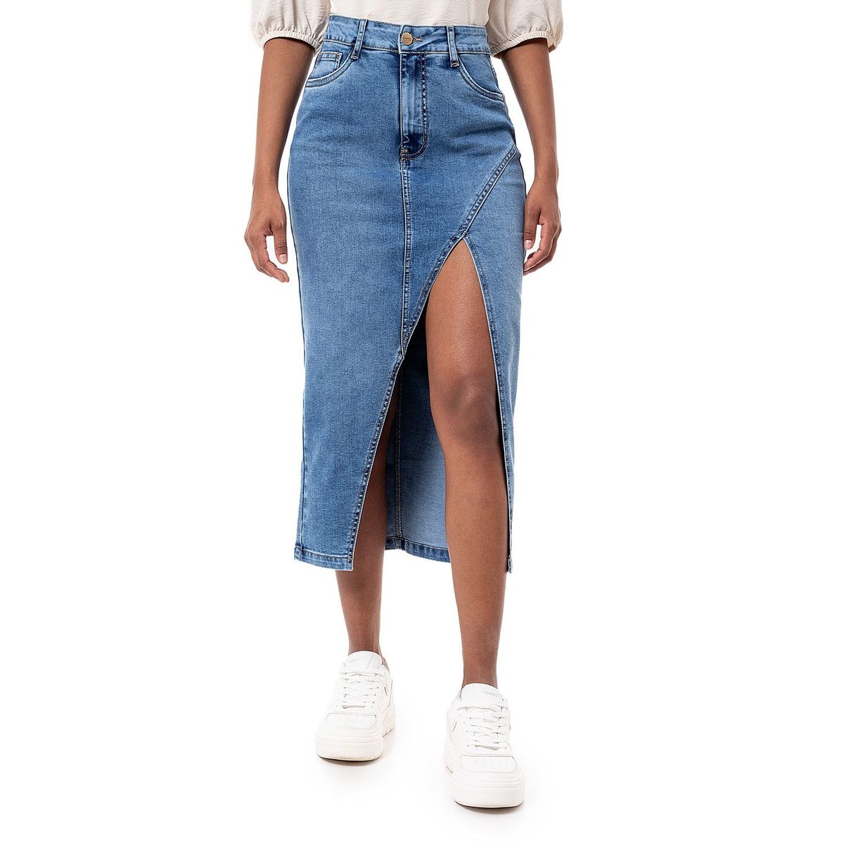 PIONIER - Falda Lar Denim Stretch Mujer Narim Pionier