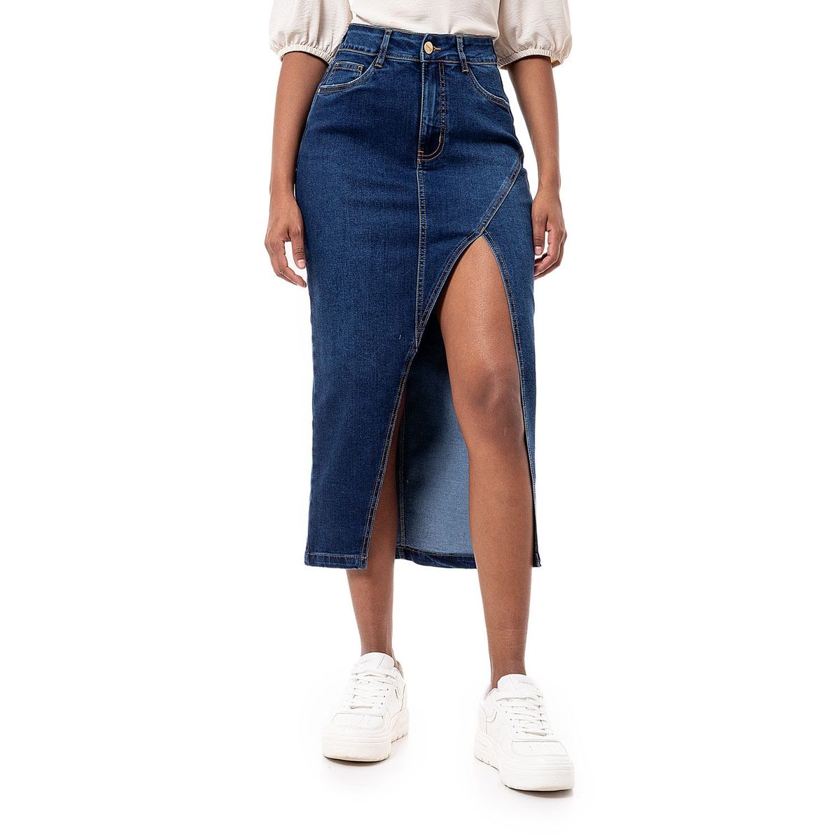 PIONIER - Falda Lar Denim Stretch Mujer Narim Pionier
