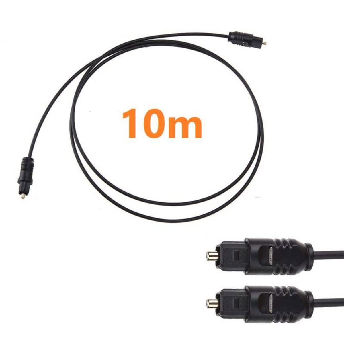 OEM - Cable Audio Digital Fibra Optica 10m metros Macho para DVD PS4 Xbo 360