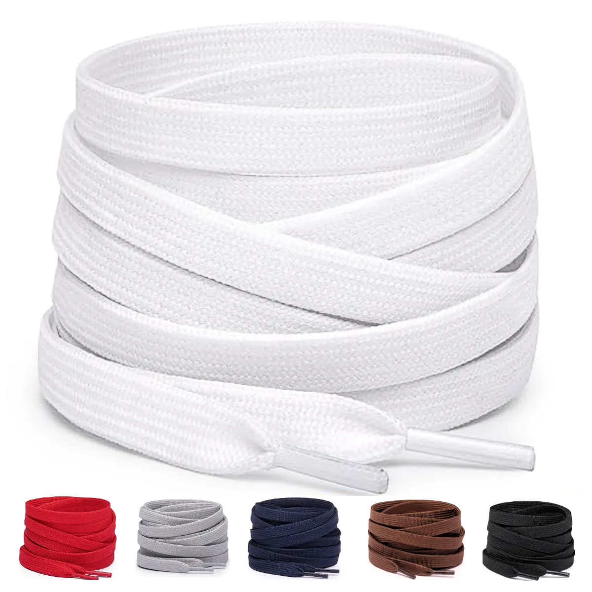 GENERICO - Pasador cordones plano para zapatillas calzado 120m 2pares