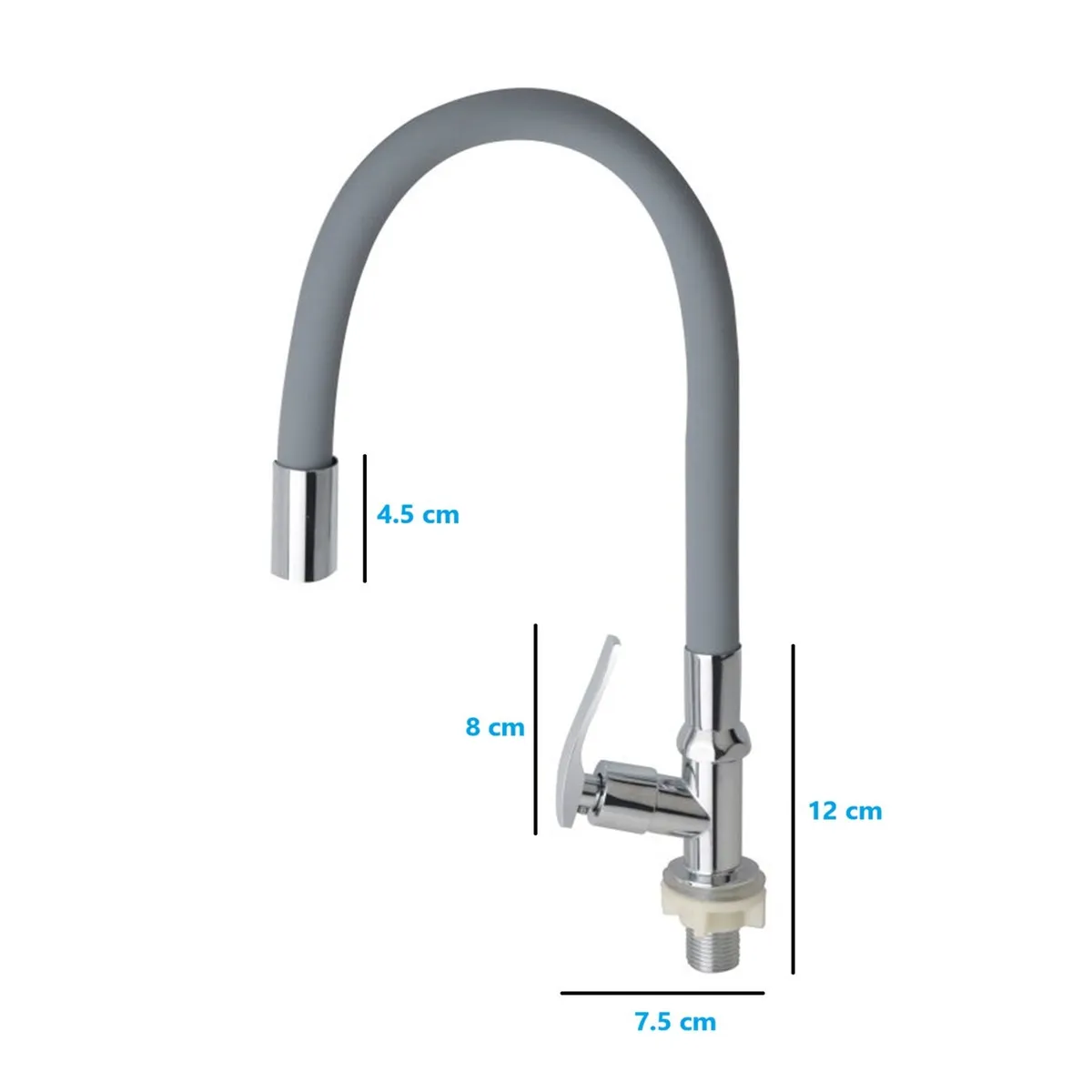 C&A - Llave de Lavadero Flexible al MUEBLE Gris