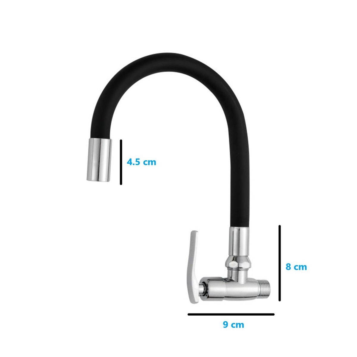 C&A - Llave de Lavadero para Pared Flexible Negro