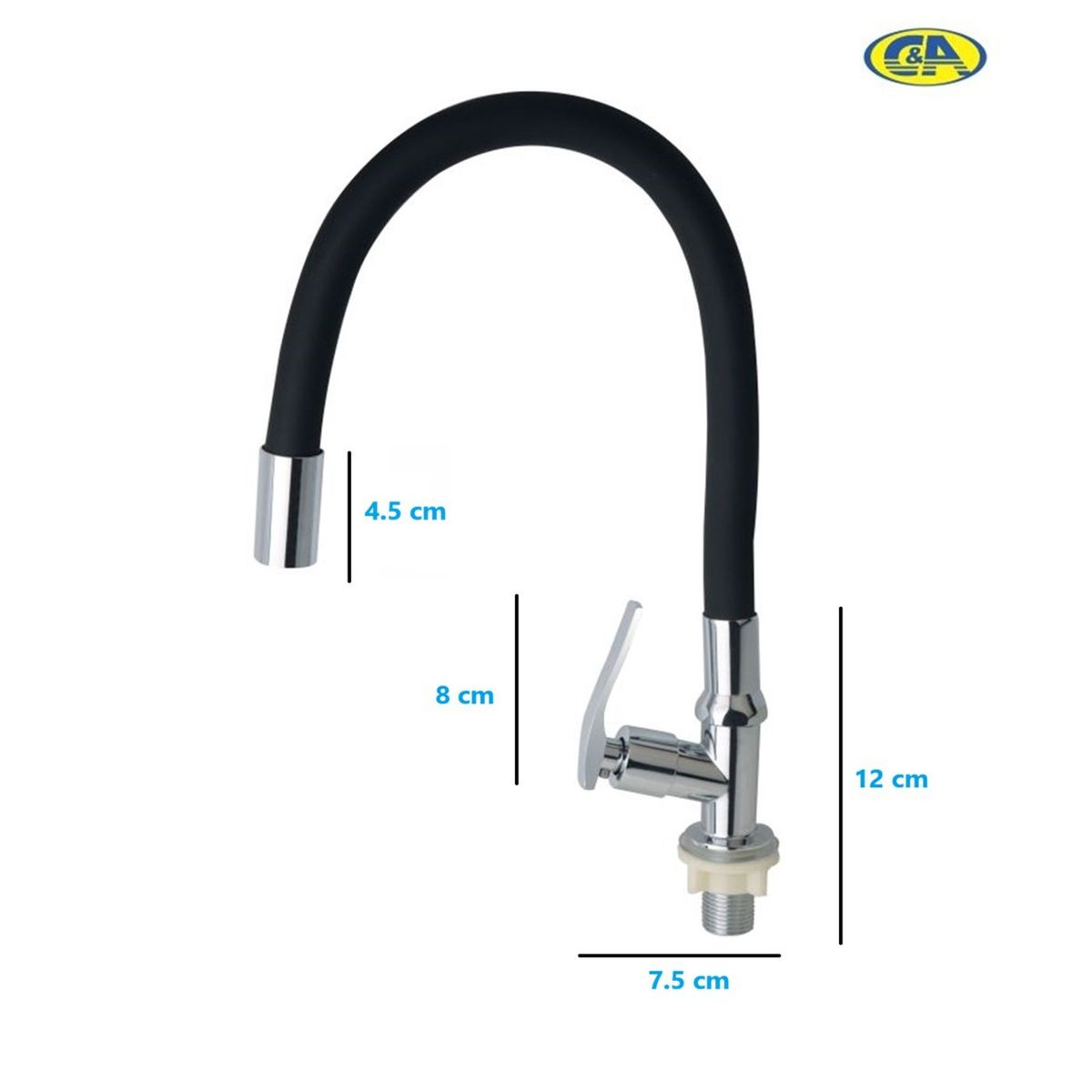 C&A - Llave de Lavadero Flexible al MUEBLE Negro