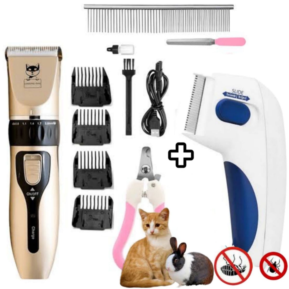 GENERICO - Maquina para Mascotas Peine Mata Pulga para Perros y Gatos