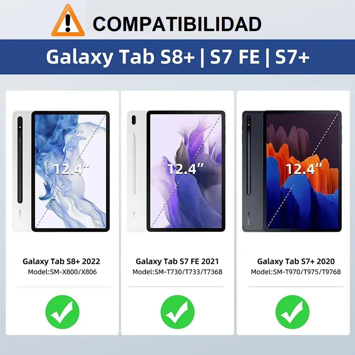 GENERICO - Funda Case 306° + Mica d Vidrio para Samsung Tab S8+ Plus 12.4 SM-X800