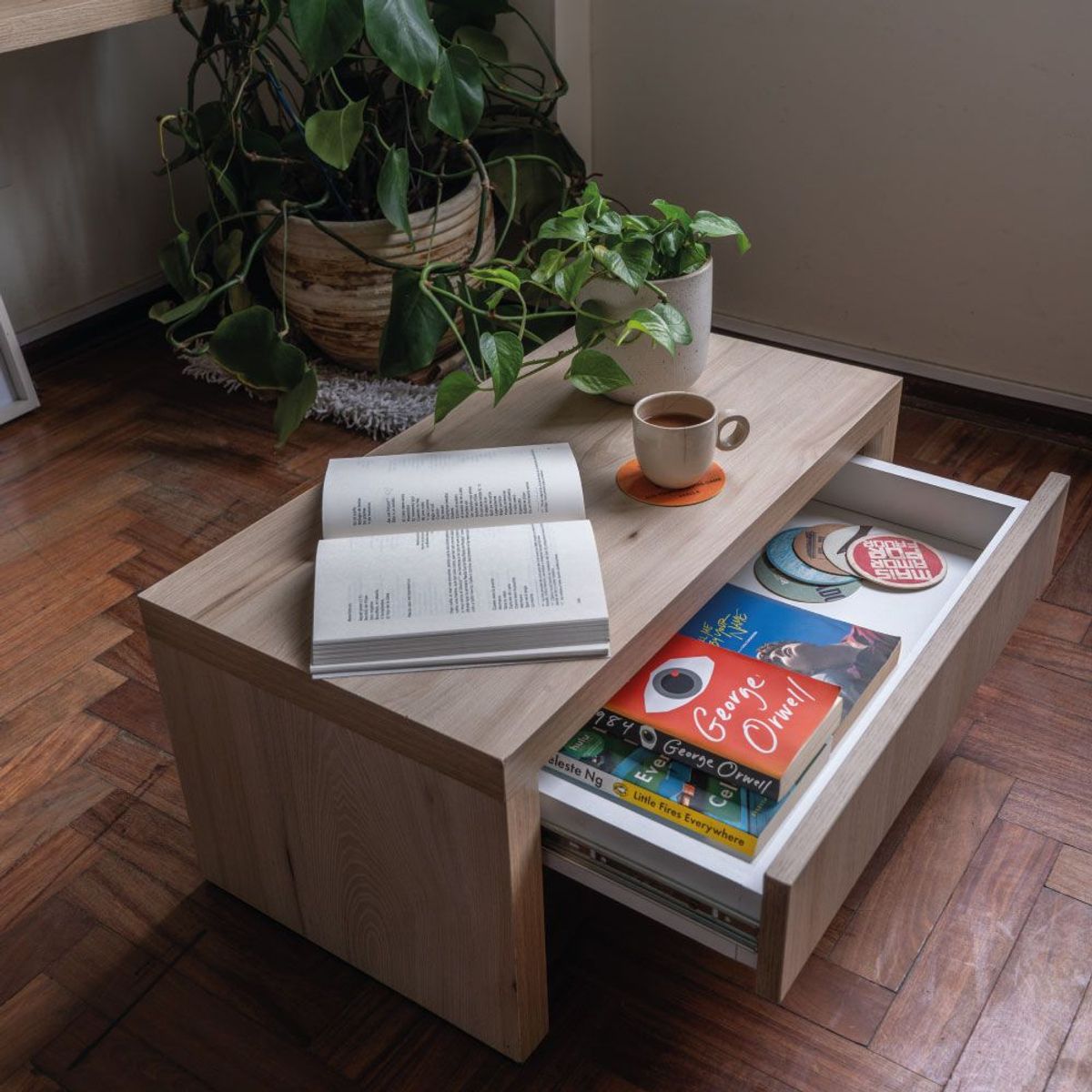 ALL CENTER MUEBLES DE MELAMINA - Mesa de Centro Simplex Allcenter un Cajón