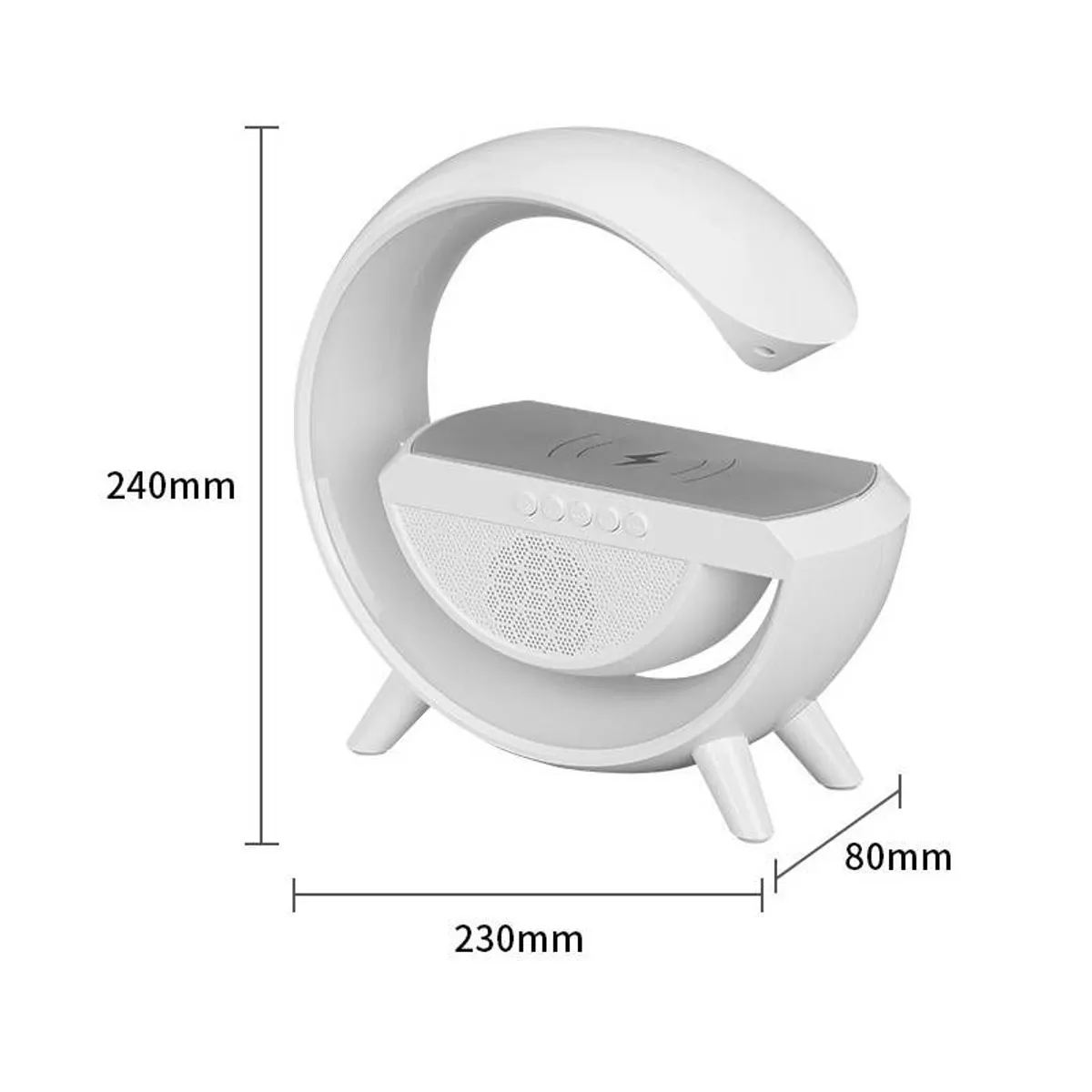 GENERICO - Lampara Mesa Inteligente Luces Bluetooh Cargador Inalambrica