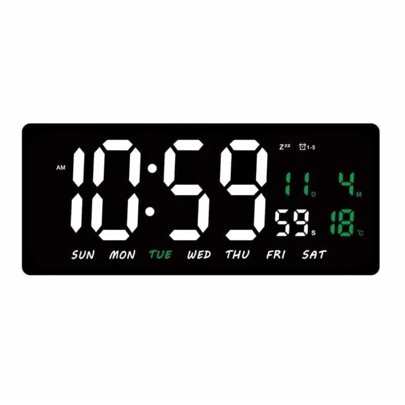 GENERICO - Reloj Digital LED de Pared con Calendario Fecha Temperatura