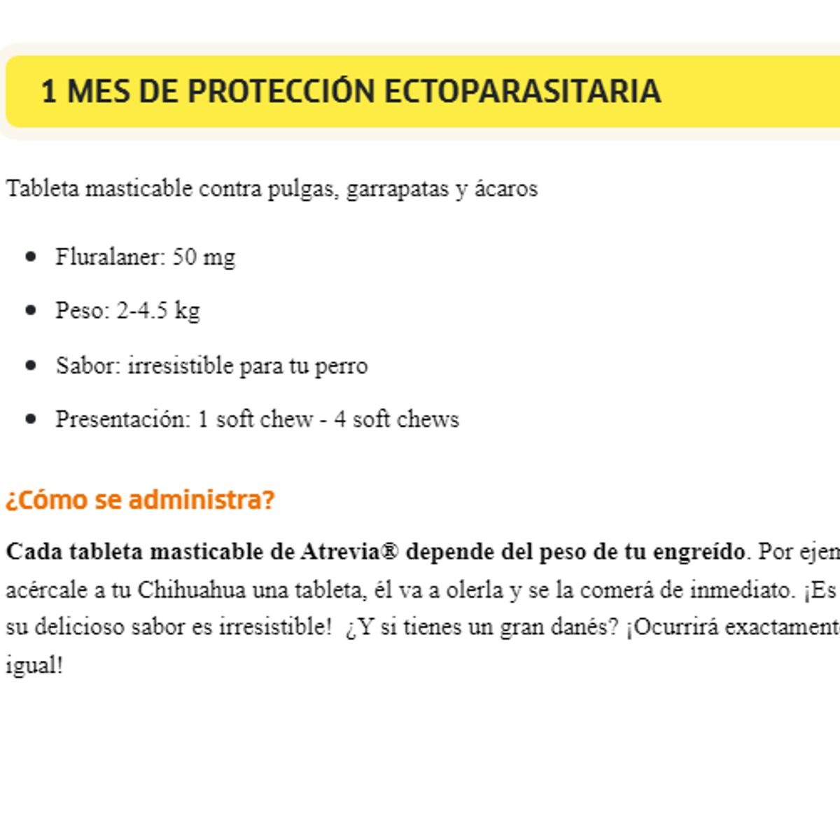 ATREVIA - Antipulgas Atrevia One Mini 50Mg X 1 Tab - 2.4 A 5Kg
