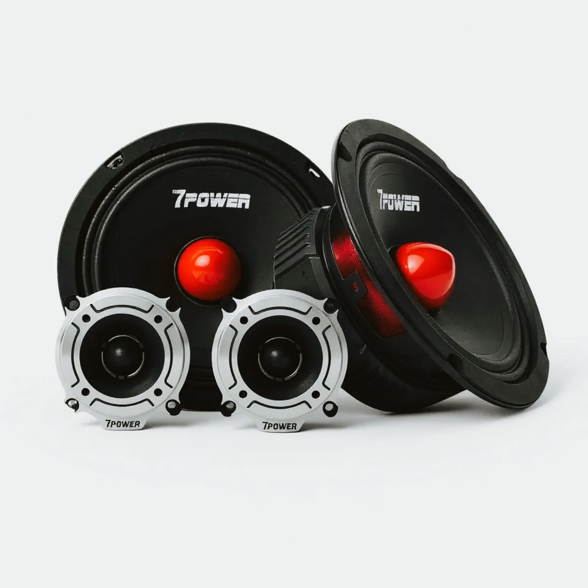 GENERICO - Parlantes Medios Rango 6.5 Pulgadas 450W + Tweeter Bala 300W 7 POWER