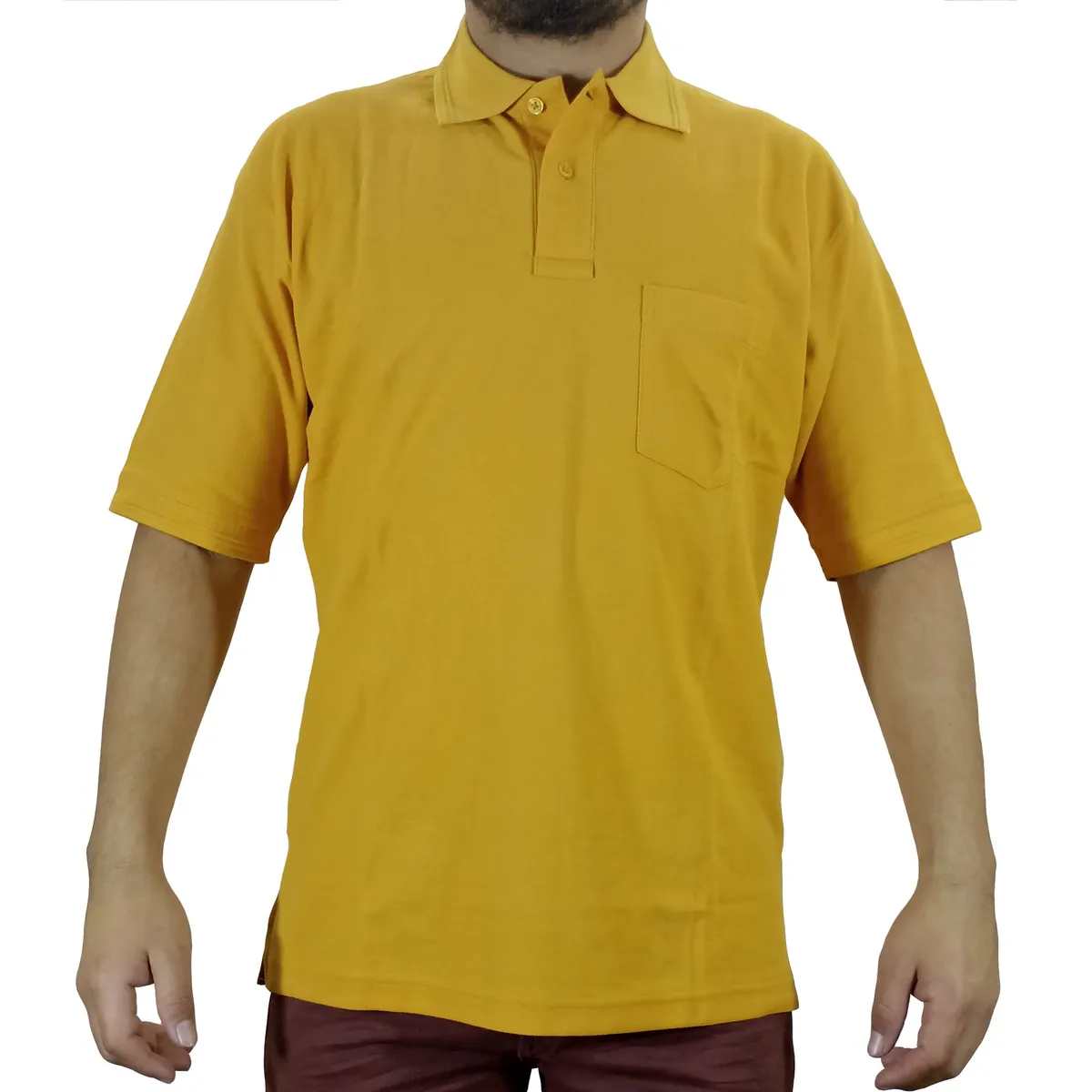 GENERICO - Polo Camisero Para Hombre - Mostaza