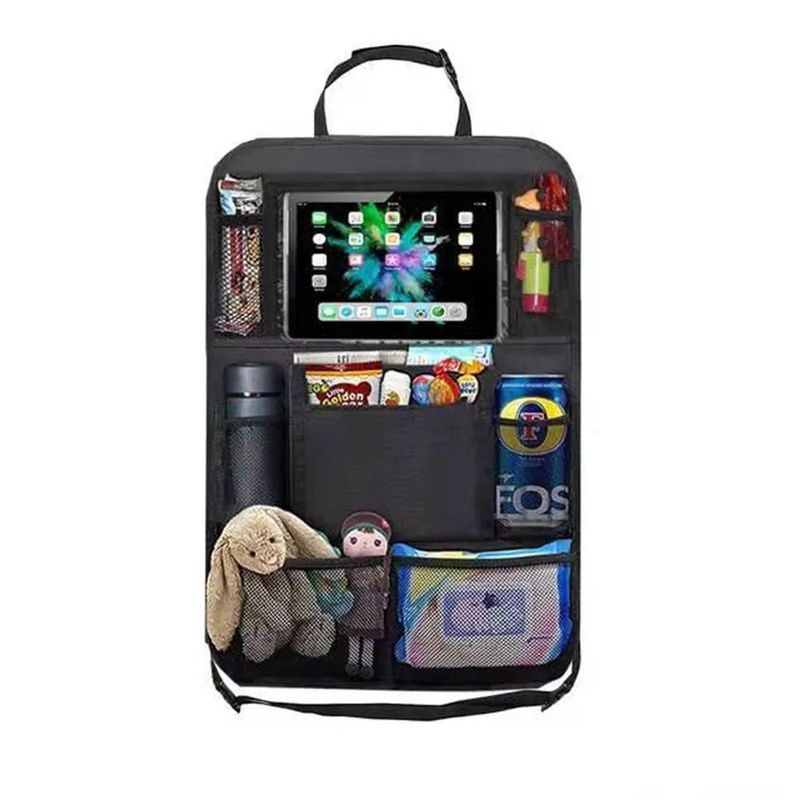 GENERICO - Organizador Asiento Auto Multibolsillo Negro 46X61 Cm