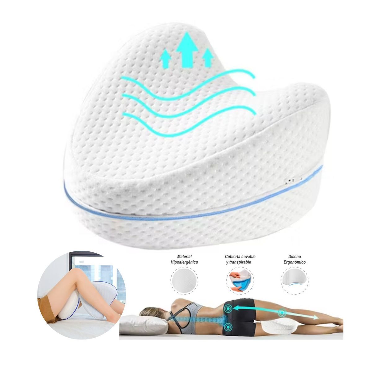 ROHS - Almohada Cojín Ortopédica para Piernas y Rodillas