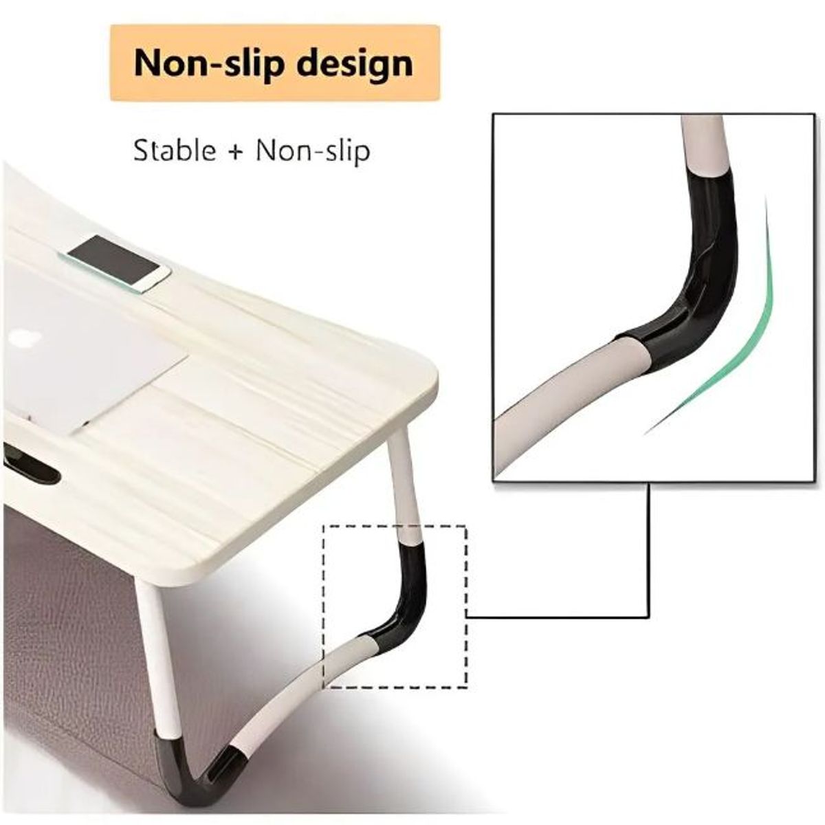 GENERICO - Mesa Portátil para Laptop Plegable con USB Color BEIGE