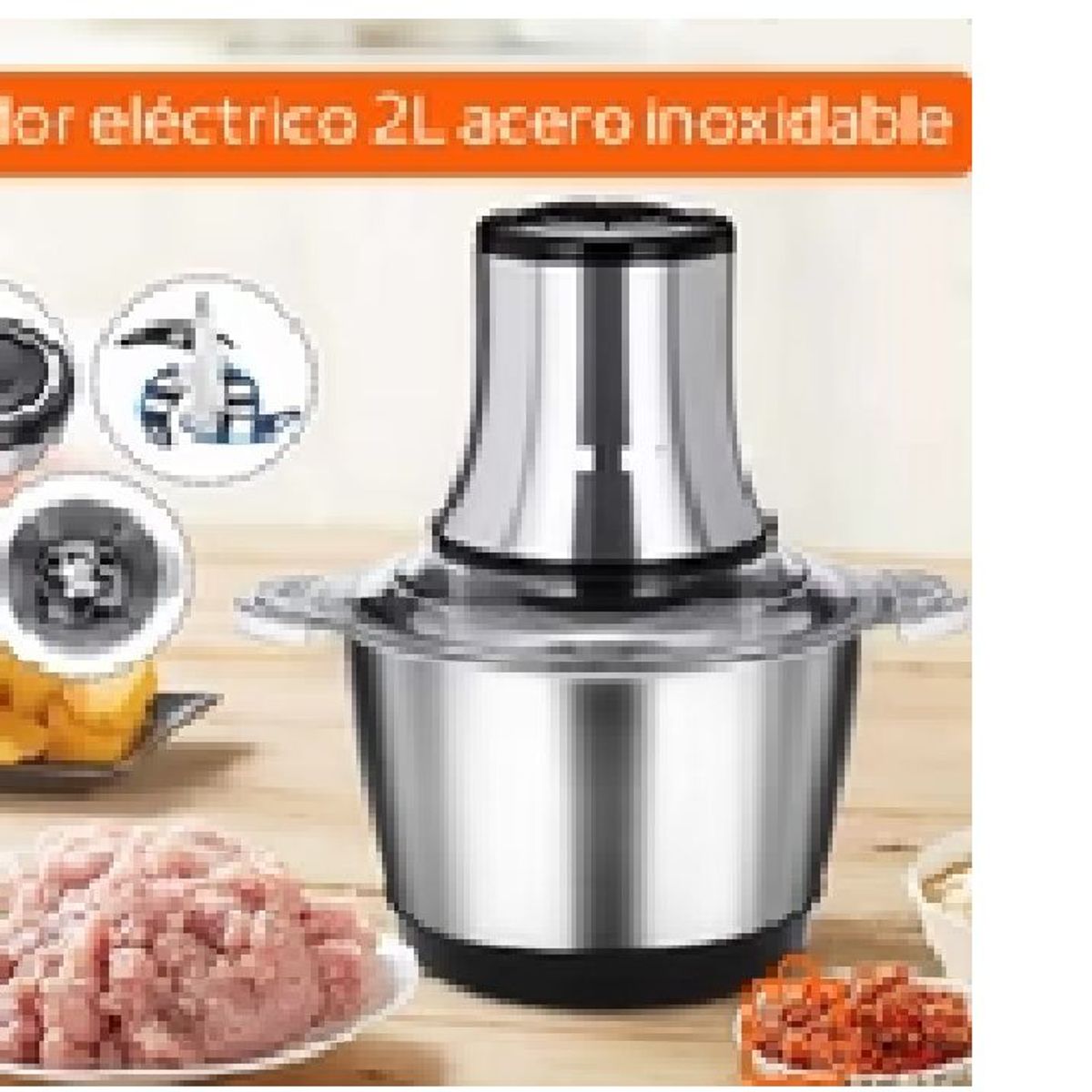 GENERICO - Picatodo Eléctrico para Carnes y Verduras Acero Inoxidable