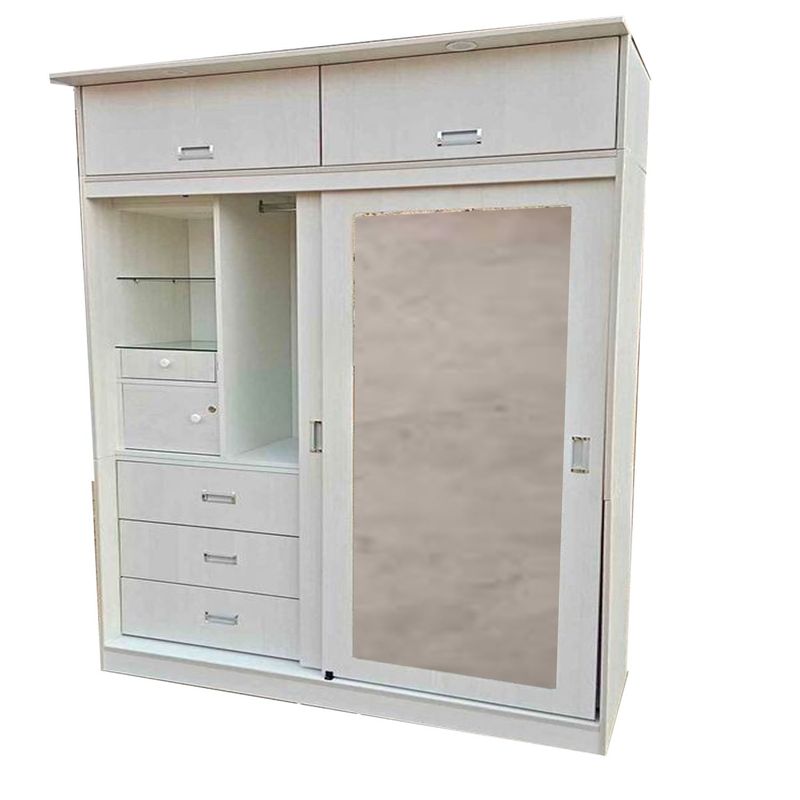 AMUEBLE - ROPERO CON ESPEJO PUERTAS CORREDIZAS *VICTORIA*  MELAMINA 18MM