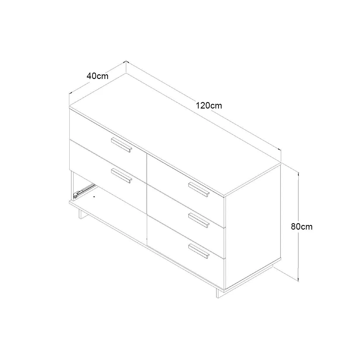 GENERICO - Cómoda Moderno Sejong-si De 6 Cajones Color Sahara - Gaudi