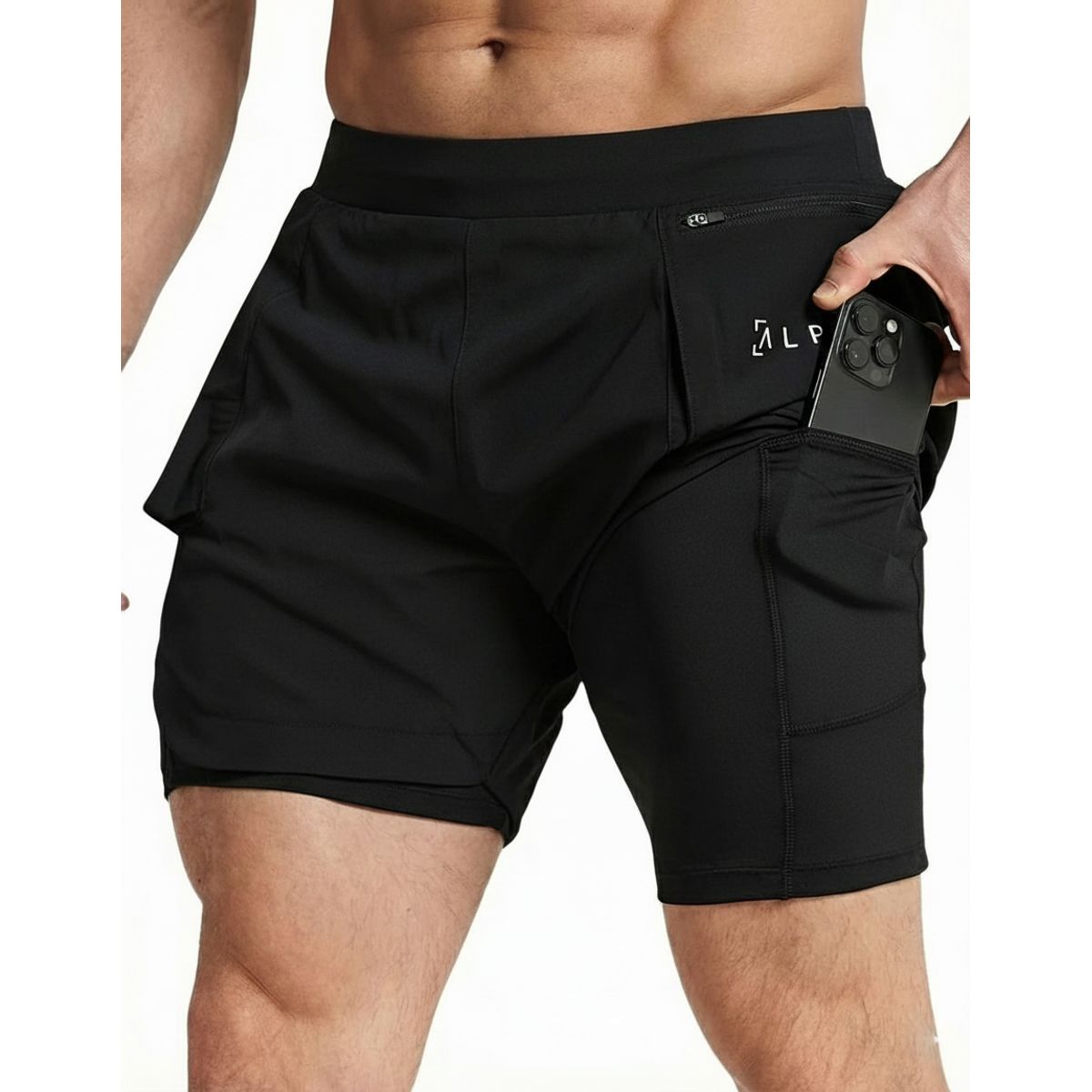 ALPHA FIT - Short deportivo Hombre con licras - Ropa deportiva Gym - Alphafit