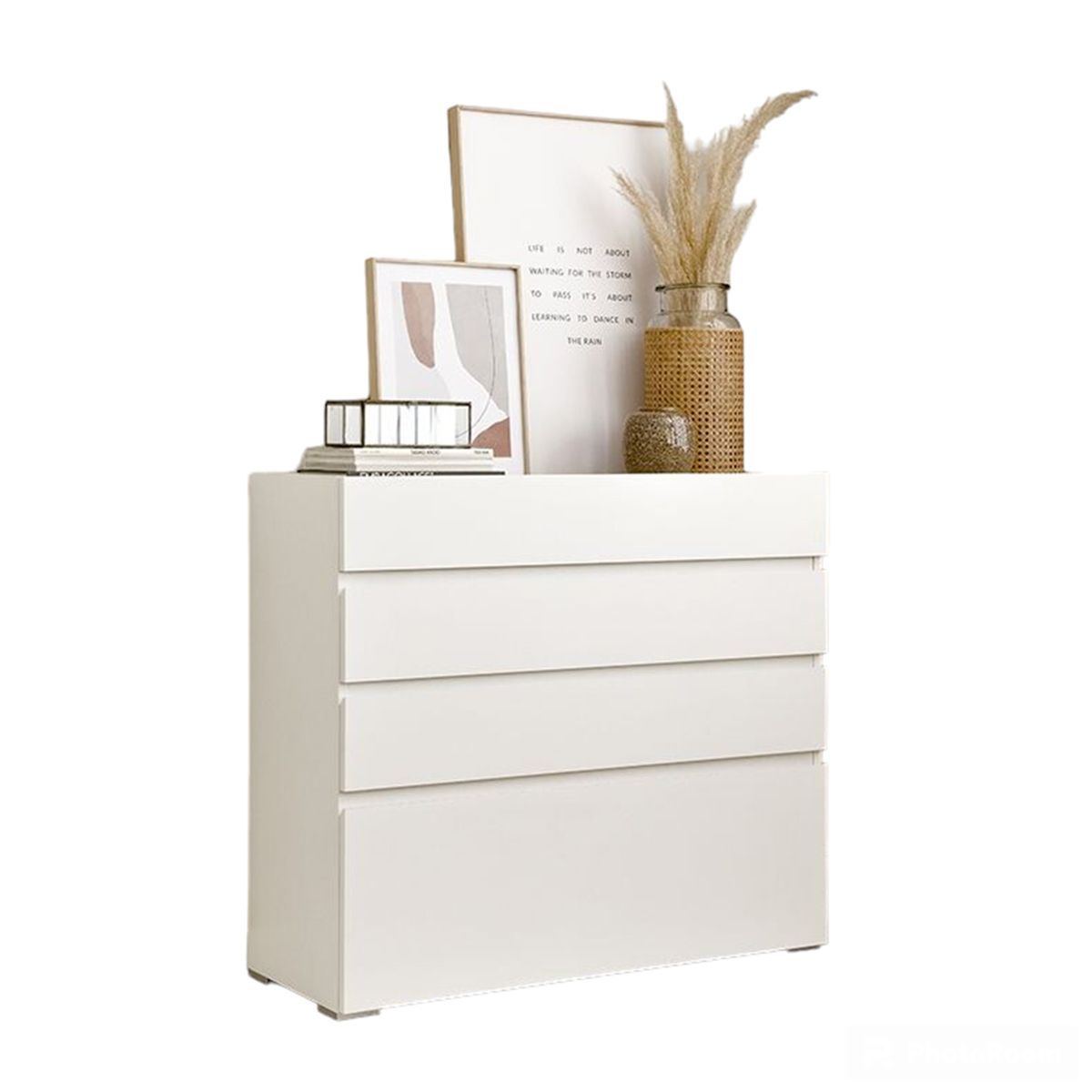 GENERICO - Cómoda Moderna Suwon De 4 Cajones Blanco - Gaudi