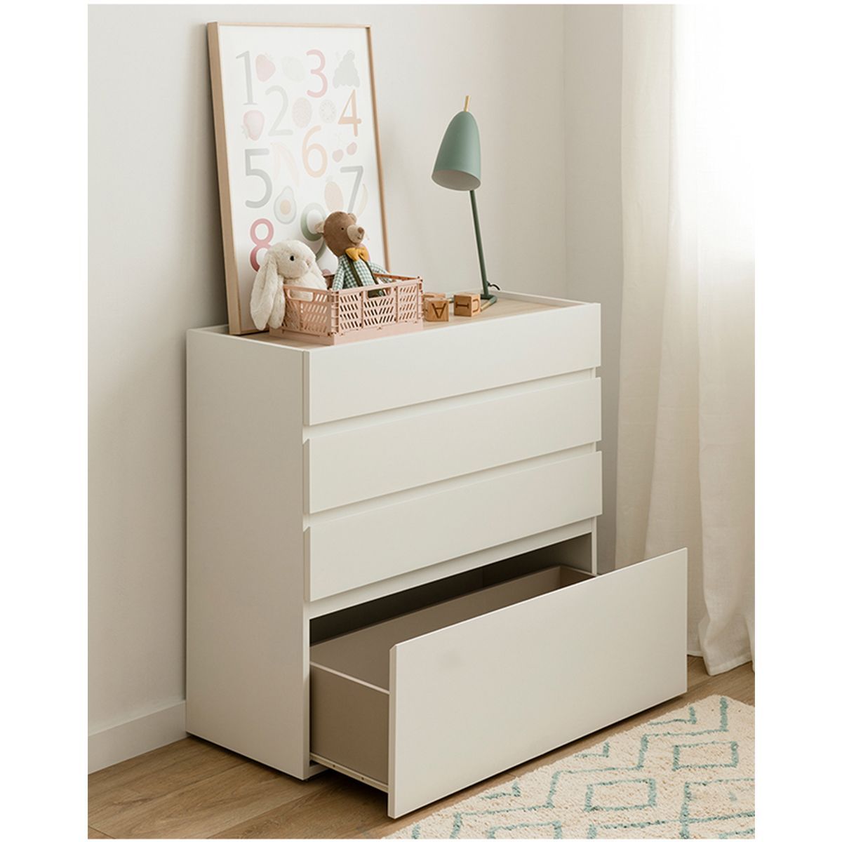 GENERICO - Cómoda Moderna Suwon De 4 Cajones Blanco - Gaudi