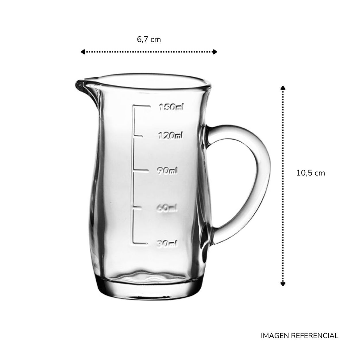 INSPIRA MARKET - Jarra medidora de vidrio 150ml Set x6