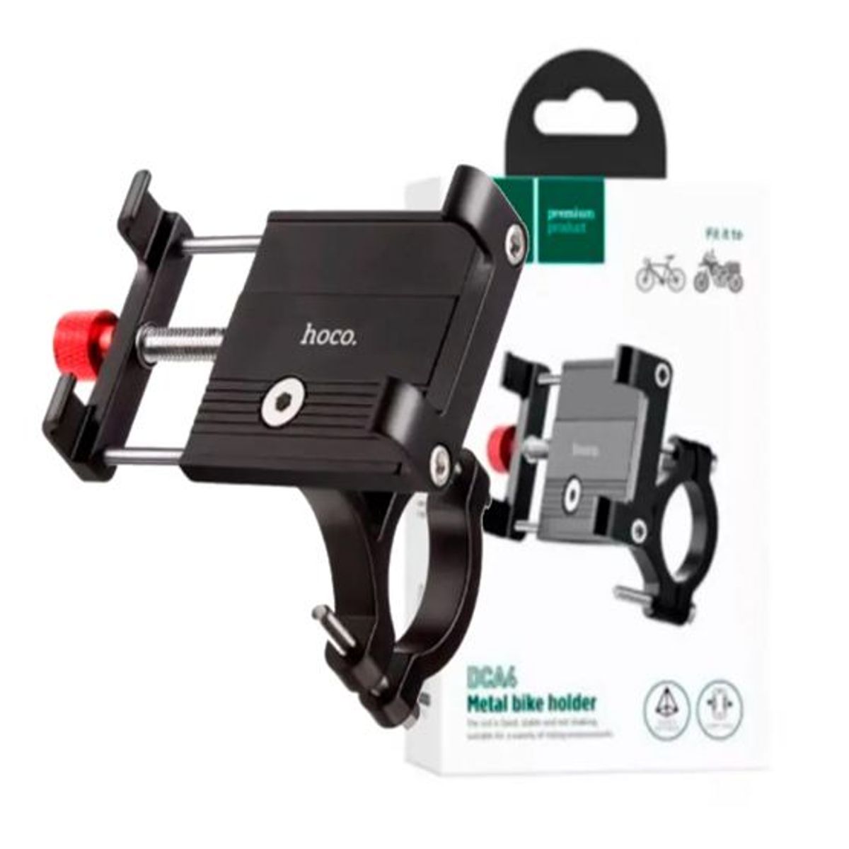 HOCO - Holder Soporte De Aluminio Hoco Para Moto O Bicicleta Negro