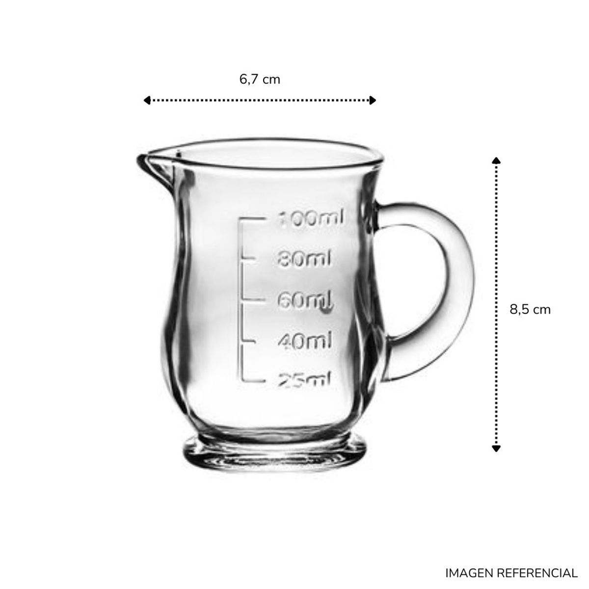 INSPIRA MARKET - Jarra medidora de vidrio 100ml Set x6