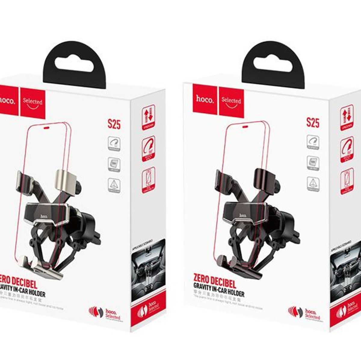 HOCO - Holder Soporte Hoco S25 De Gravedad Para Auto Negro