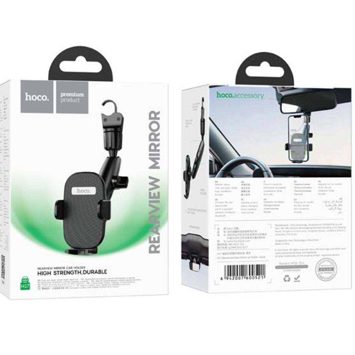 HOCO - Soporte De Coche Para Espejo Retrovisor Hoco H17 Negro