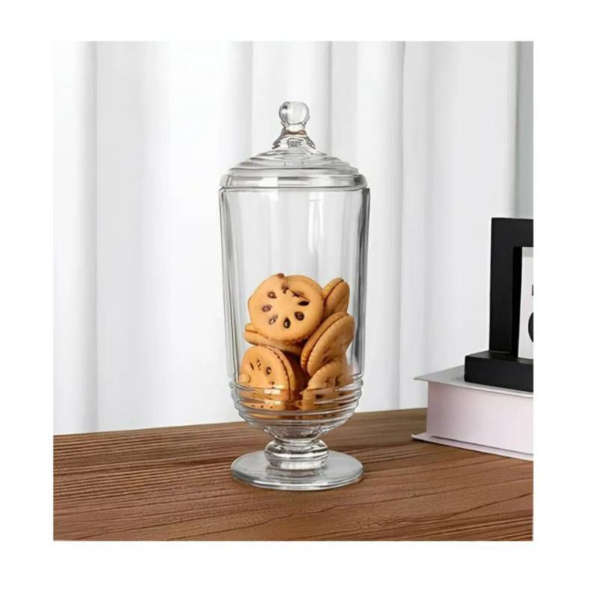 GENERICO - Bombonera de Vidrio Alta Dulcera Recipiente Multiuso