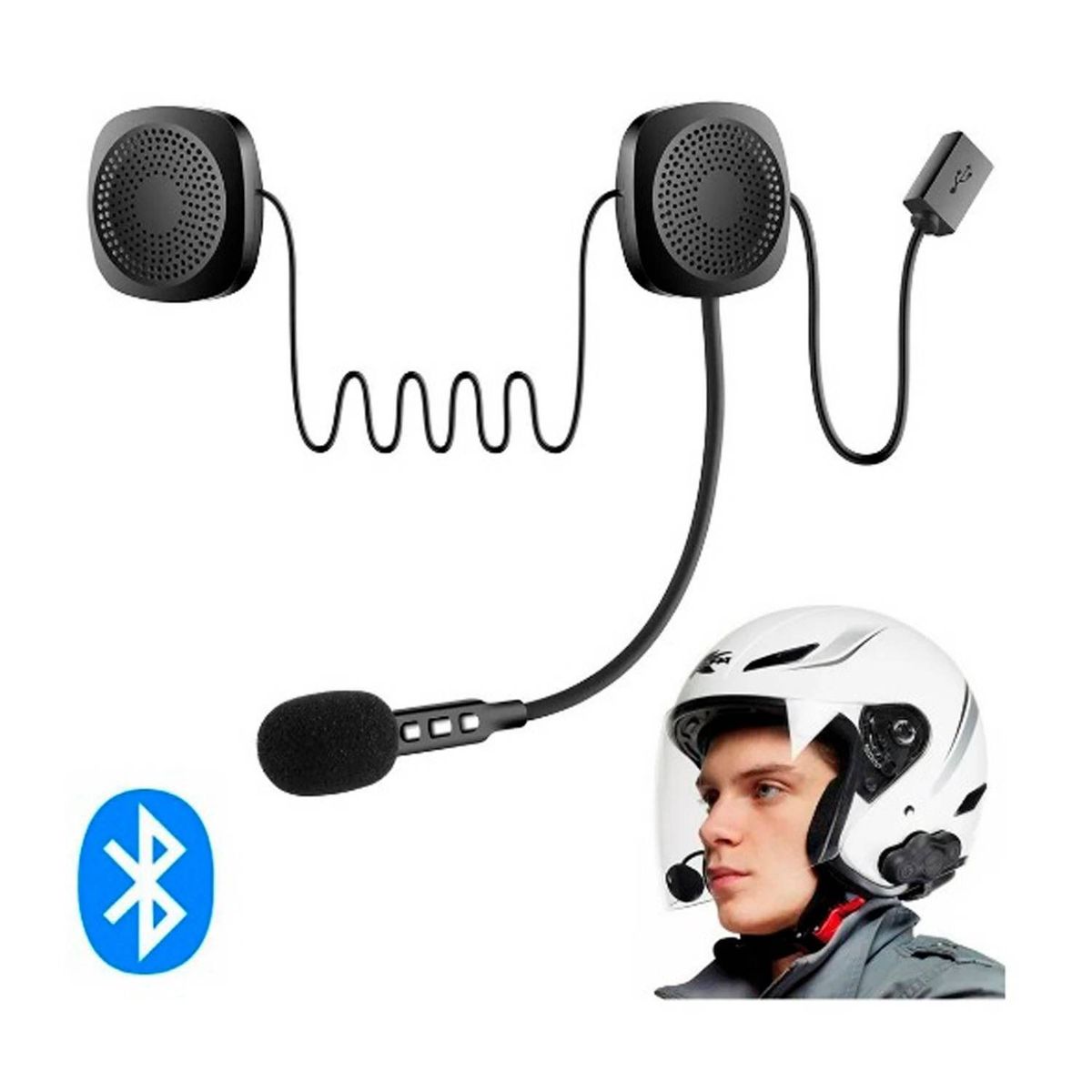GENERICO - Audifonos Microfono Bluetooth Para Casco Motos