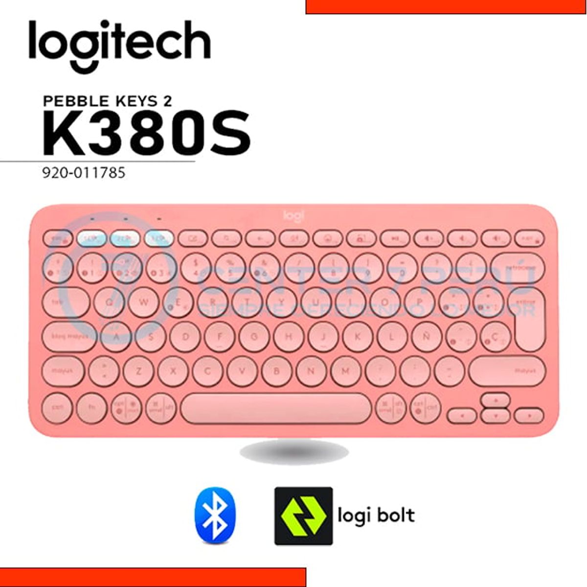 LOGITECH - TECLADO LOGITECH PEBBLE 2 K380S BLUETOOTH/WIRELESS SP ROSE