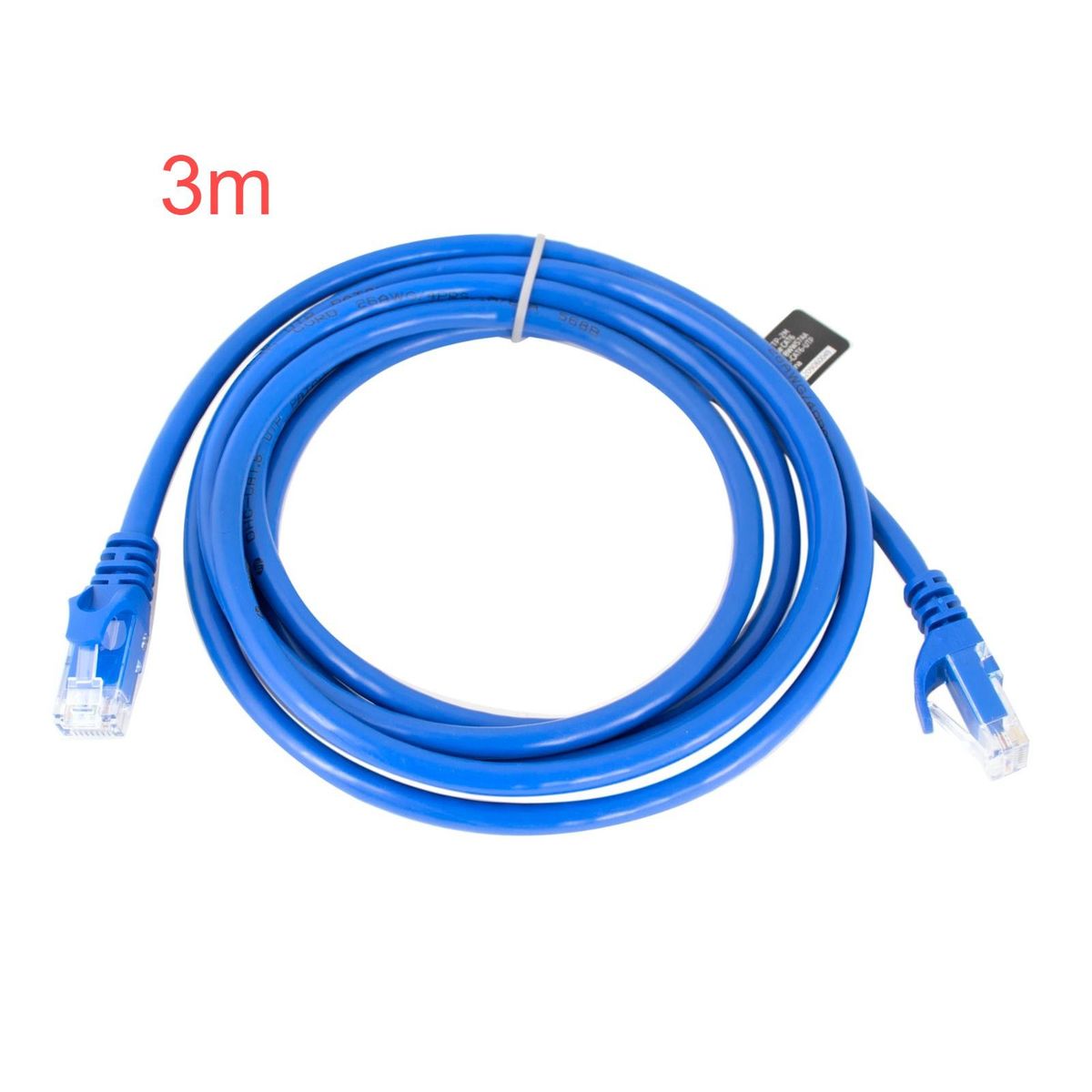 OEM - Cable Internet Red 3m Adaptador Rj45 CAT6 Ethernet UTP LAN Testeado