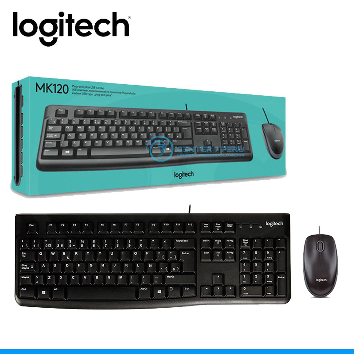 LOGITECH - TECLADO LOGITECH  MOUSE MK120 USB SP BLACK