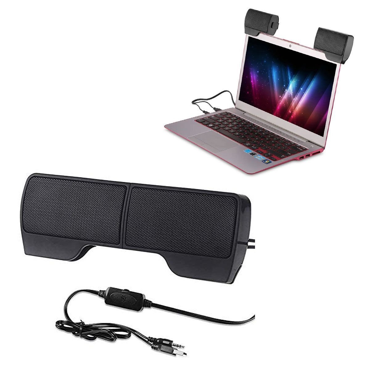 GENERICO - Mini Parlante USB Portátil Con Clip Para Laptop o Smartphone