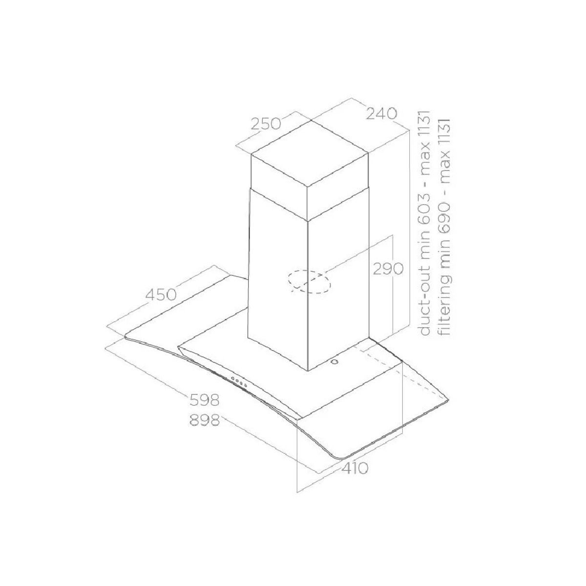 ELICA - CAMPANA EXTRACTORA DE PARED 90 CMS - 68116392A CIRCUS