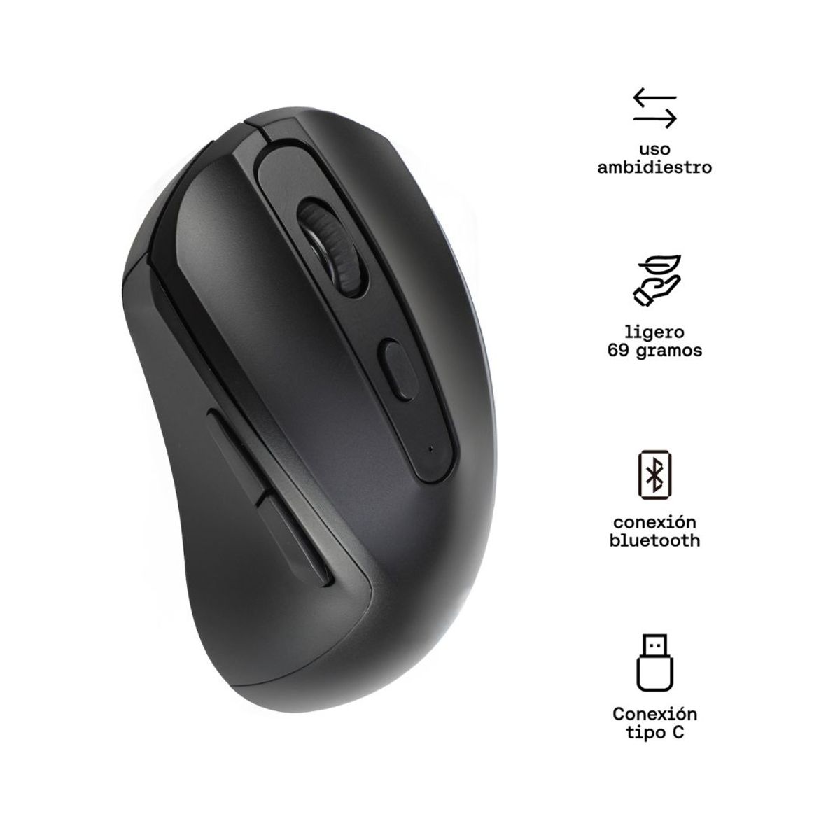 KUZLER - Mouse ergonómico recargable Bluetooth  USB silencioso Kuzler FONZ-101