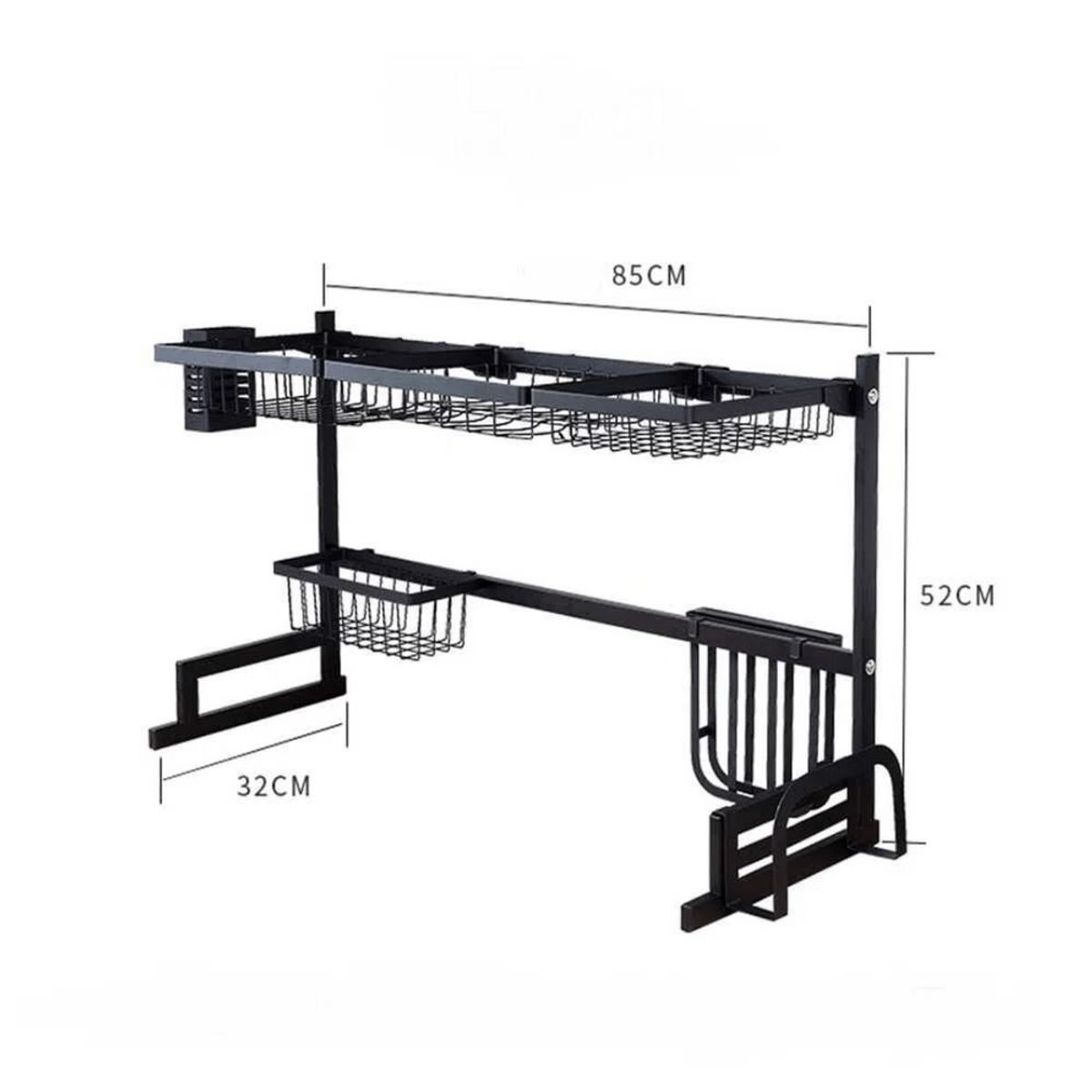 ITELSISTEM - Organizador Platos cocina Escurridor de Platos Negro