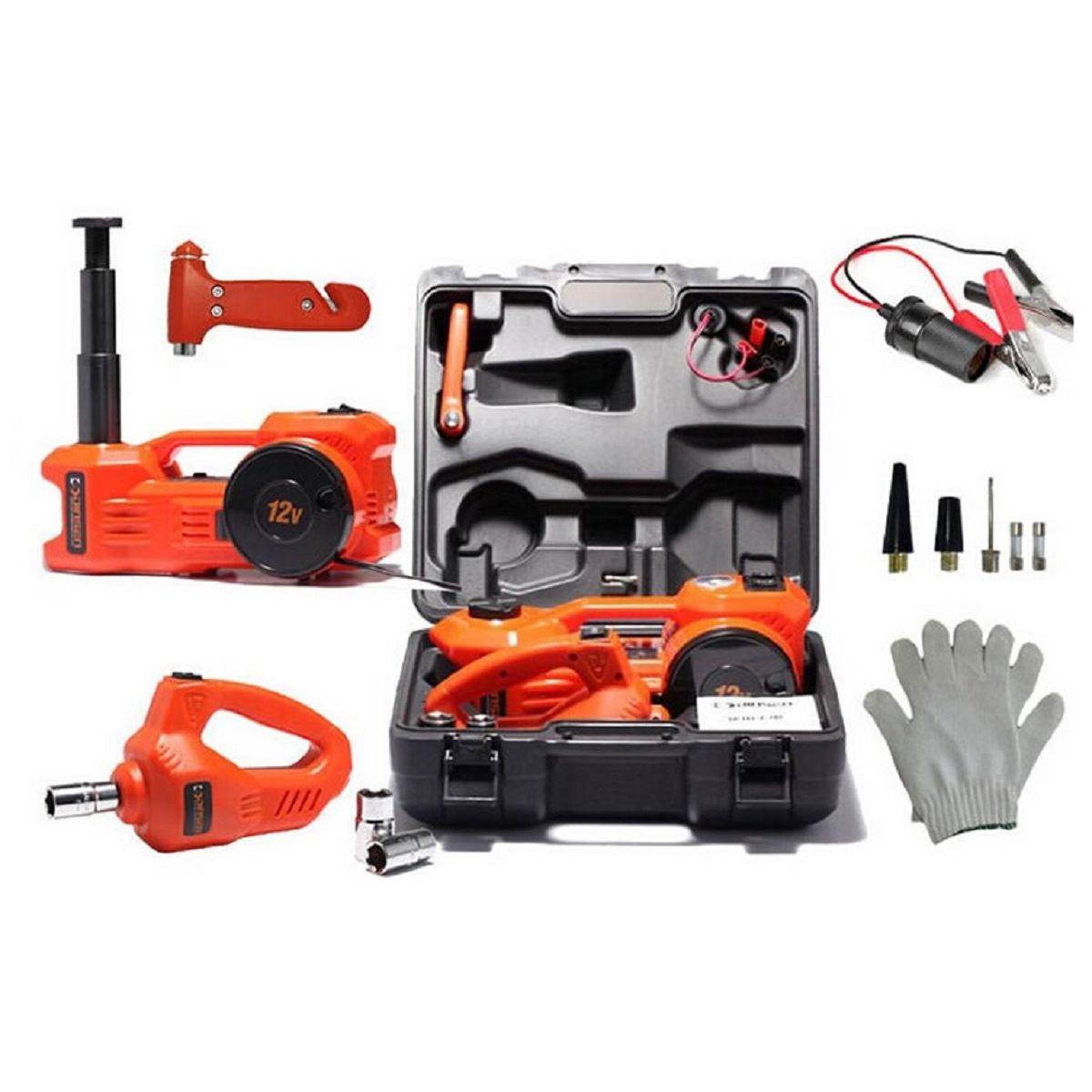 GENERICO - Gata Eléctrica Para  Auto y Camioneta 3 T - 3 en 1.