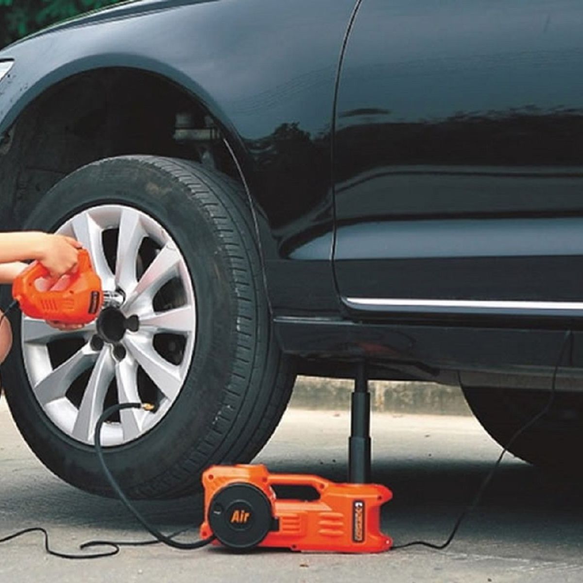 GENERICO - Gata Eléctrica Para  Auto y Camioneta 3 T - 3 en 1.