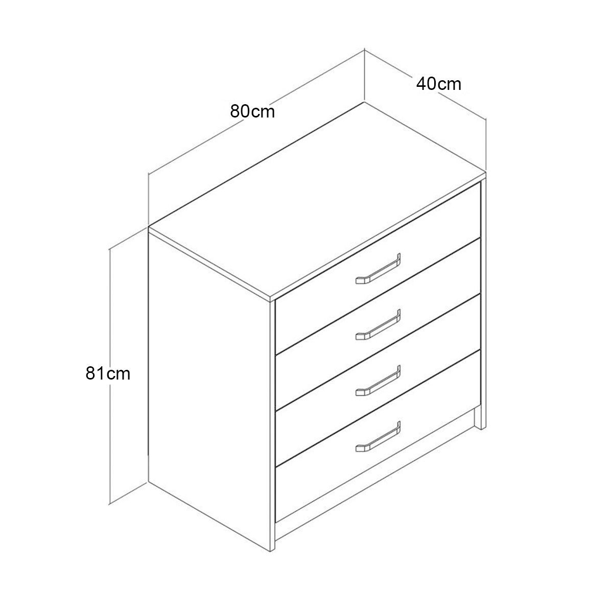 GENERICO - Cómoda Moderna Hwaseong De 4 Cajones Color Sahara - Gaudi